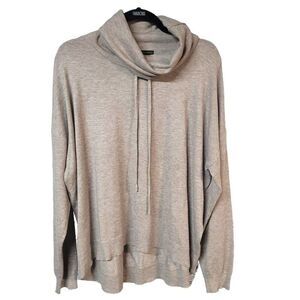 Coco +Carmen cozy soft cowl neck pullover viscose blend S/M beige lagenlook boho